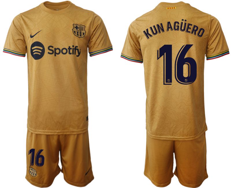Men 2022-2023 Club Barcelona away yellow #16 Soccer Jerseys